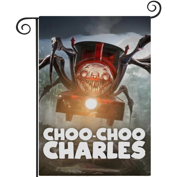 Choo-Choo Charles-bandera de jardín temática. Regalo perfecto para fans, amigos y familiares, ideal para actividades al aire libre y decoración de fiestas.28CM*45CM