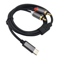 Magideal - Cable Tipo C A 2 Rca Conector De Cable Auxiliar Aux Conexión Estable Cable Divisor De Línea Cable Estéreo Para Auriculares Computadoras Portátiles Tel 1 Metro