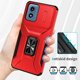 thumbnail image 4 of Funda Armada para Motorola Moto G22 con Tapa Deslizante y Soporte Magnético Giratorio Rojo, 4 of 5