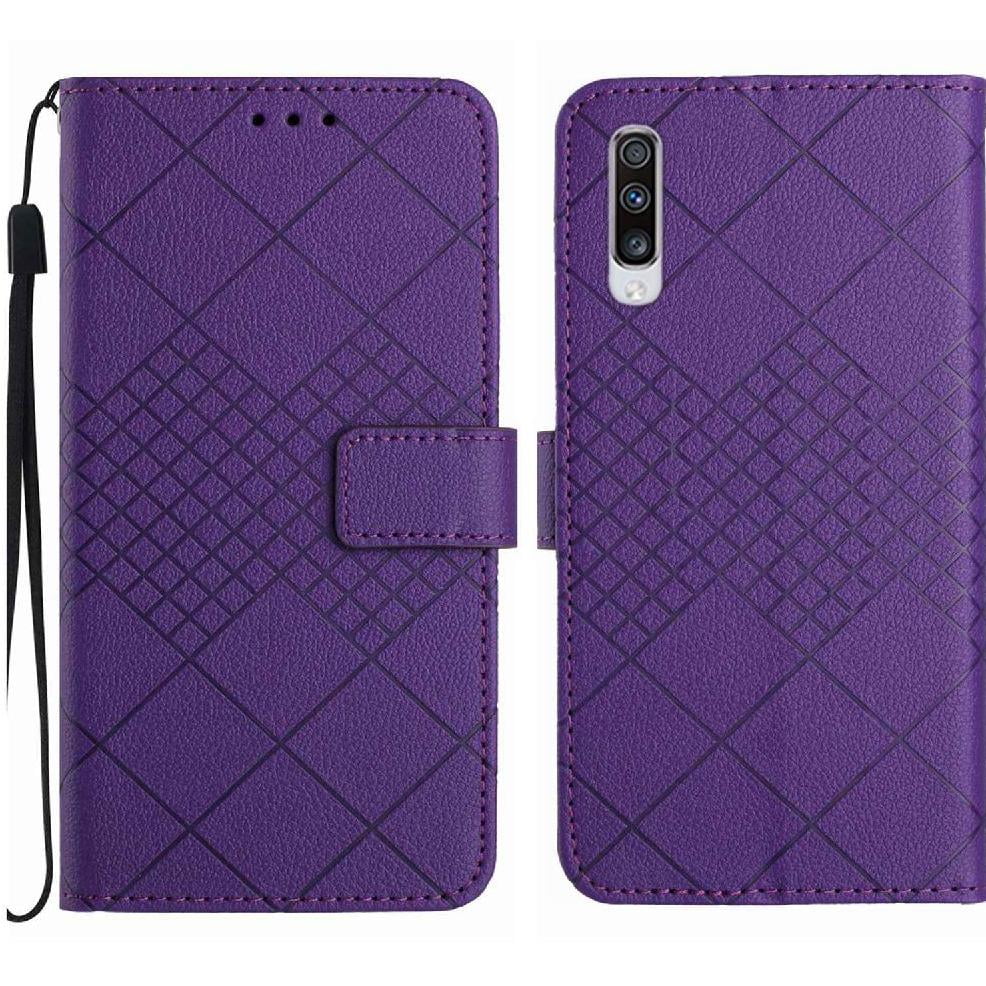 Foxdock - Funda Tipo Cartera Para Samsung Galaxy A70/a70s Con Soporte Y Correa, Interior Tpu Antirrayas Morado