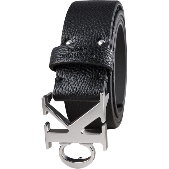 Cinturón Ck Monogram 3 8 Cm Hebilla Negro