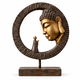thumbnail image 1 of Estatua Buda Decorativa Con Monje Círculo Zen Dorado 35 cm alto x 29 cm Diámetro, 1 of 9
