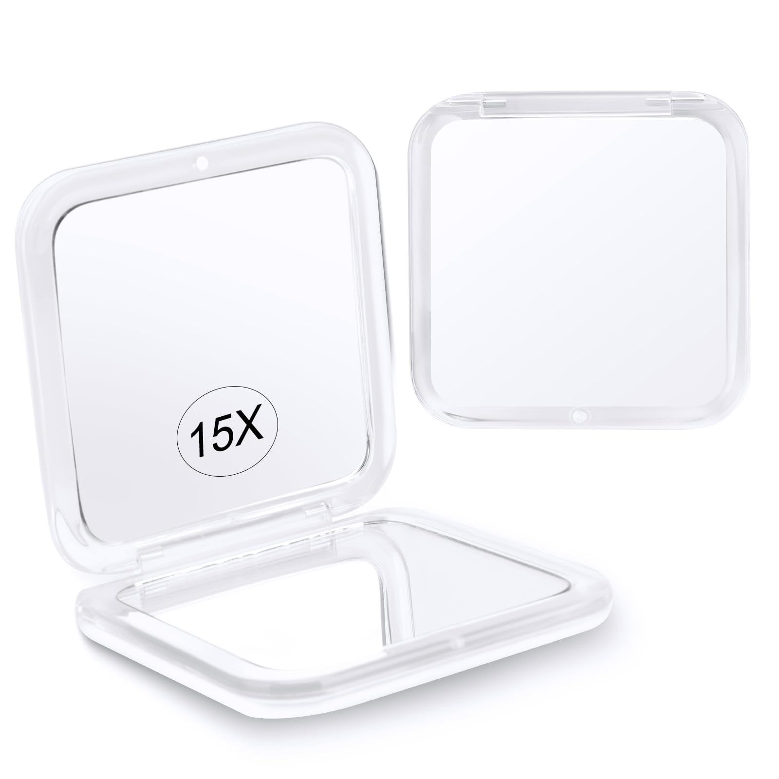 Espejo De Maquillaje Compact Mirror Santoo Con Aumento 15x, Blanco