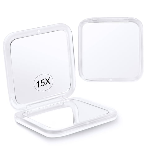 Espejo De Maquillaje Compact Mirror Santoo Con Aumento 15X, Blanco