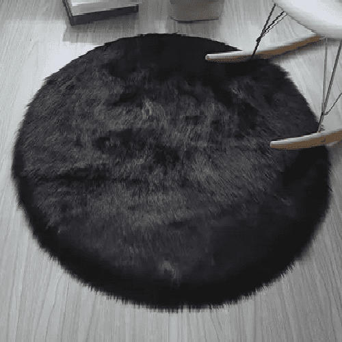 Genérico - Alfombra Redonda Peluda 120x120cm Living Dormitorio