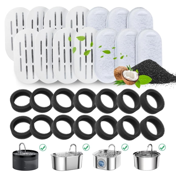 Paquete de 28 filtros para fuentes de agua Cat para acero inoxidable de 2 y 3,2 litros