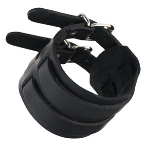 Ioensy - Muñequera Punk Diseño Regalos Joyas Ancho Para Rock Chaquetas Hijo Hombres Negro