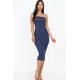 thumbnail image 2 of Saronite Vestido Midi Básico Ajustado sin Tirantes, Azul Marino (para Mujer), 2 of 2