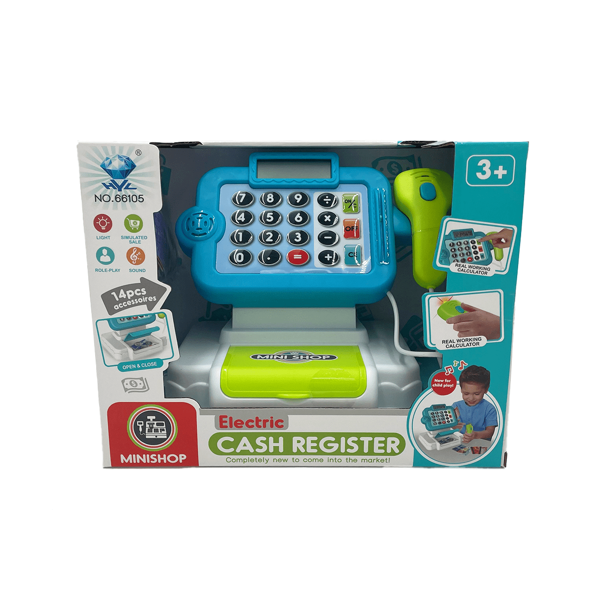 Caja Registradora Con Luces Y Sonidos 14pcs Magnetics