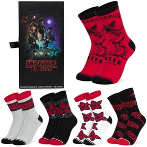 Calcetines Redondos Stranger Things Para Mujeres Y Adolescentes, Tallas 35-40, Paquete De 5