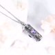 thumbnail image 3 of Collar relicario cenizas o recuerdos cilindrico vintage cristal lila, 3 of 3