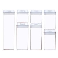 Bothyi - 7X Juego Hermético De Almacenamiento De Alimentos Sin Bpa Con Tapas Para Hornear Harina Blanco