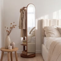 Santú Home & Deco - Espejo Giratorio Tipo Armario Con Perchero Y Barra Colgador