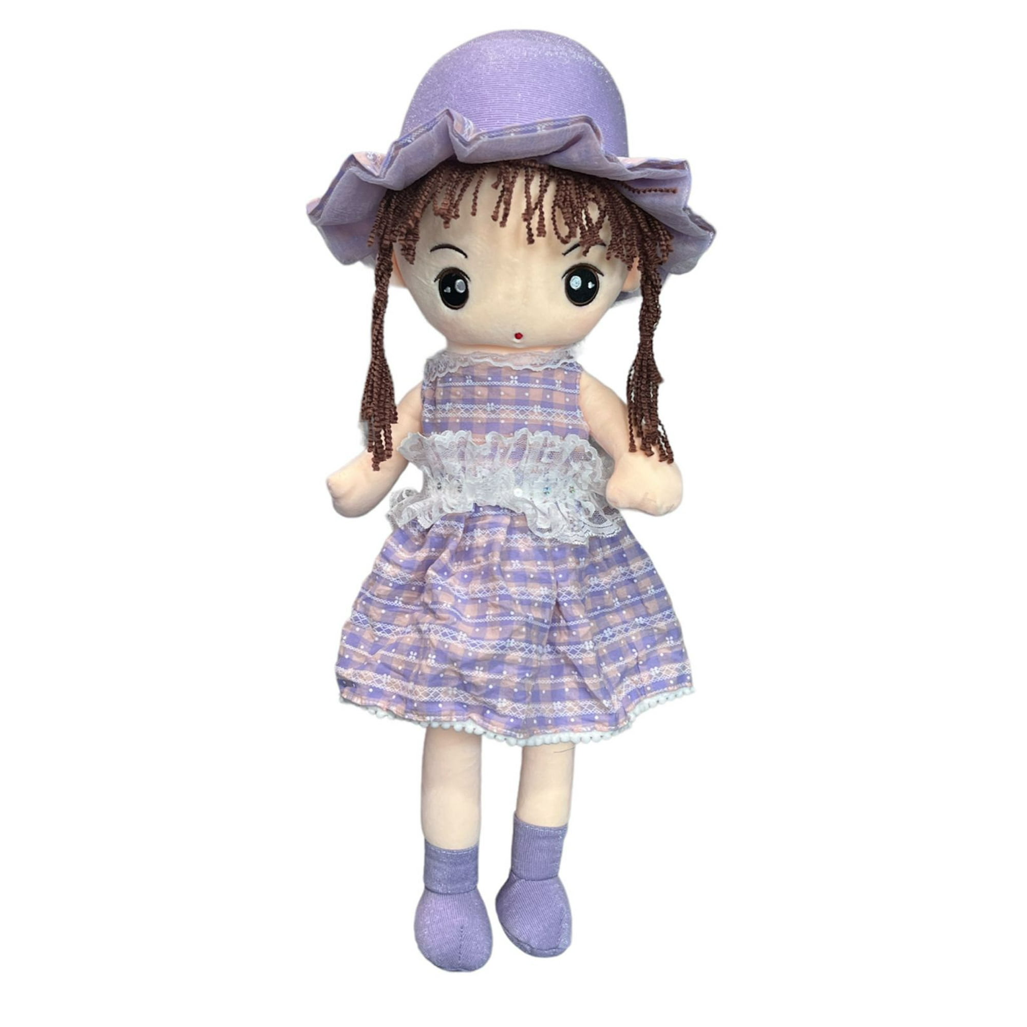 Oem - Muñeca De Trapo Grande De Peluche Vestido Cuadros