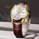 thumbnail image 5 of Reloj OLEVS de cuero marrón dorado impermeable para hombre, 5 of 9