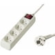 thumbnail image 1 of Regleta con interruptor de red de 2 m, 4 enchufes, cable alargador de 220 V, regleta de calidad con seguridad para niños, color blanco., 1 of 5