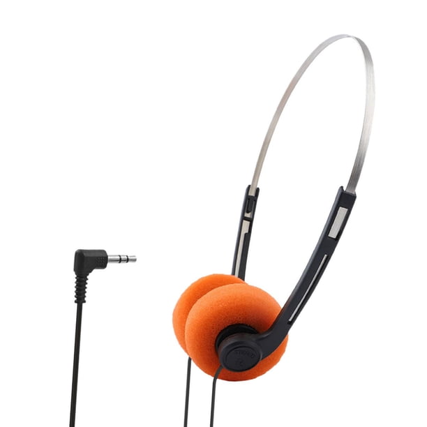 Auriculares de alambre de acero para fotografía, multiusos, suaves, prácticos, resistentes, pequeños, para caminar, ir al avión, gimnasio, correr, niñ Naranja