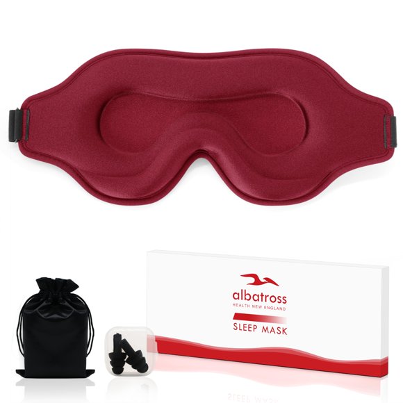 Antifaz de sueño Albatross Health New England rojo 3D