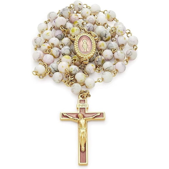 Rosary Beads Mondo Cattolico Miraculous Virgin Pink para mujer