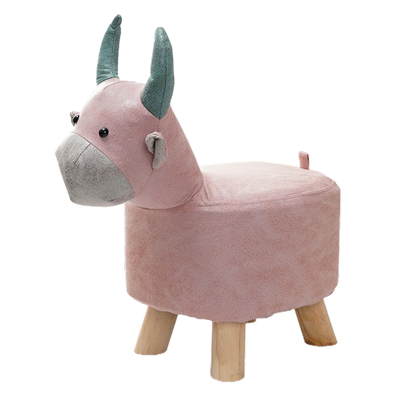 Magideal - Reposapiés De Animales, Reposapiés Con Patas De Madera, Bonito Almacenamiento Multifuncional, Taburete De Té Para Sofá De Dibujos Animados, Taburete P Rosa