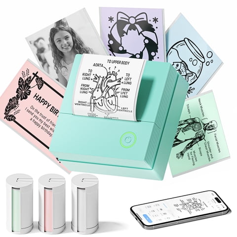 Impresora De Pegatinas Typonos Pm290 Mini Bluetooth Con 3