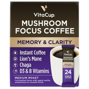 Café Instantáneo Vitacup Focus Mushroom Paquete 24 Unidades