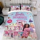 thumbnail image 4 of Barbie Conjunto de sábanas temático, trío de piezas, cómodo y amigable con la piel, diseño único, regalo de decoración para el hogar para familiares, amigos y fans,173X218cm, 4 of 6