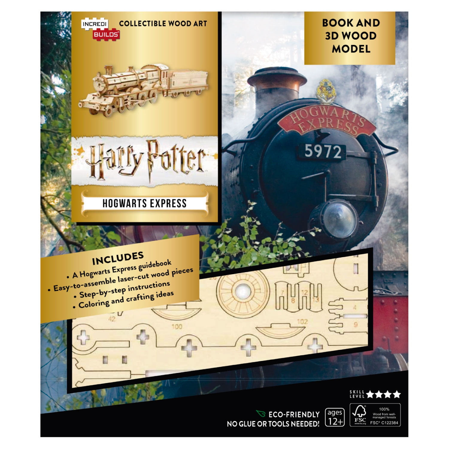 Insight - Harry Potter Hogwarts Express Libro Y Modelo Armable Madera
