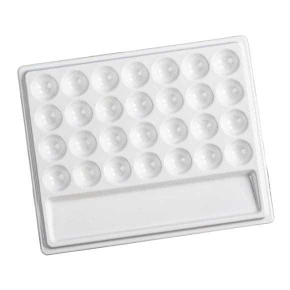 Paleta De Pintura Blanca De 28 Wells Art Supplies Para Artistas Profesionales De La Pintura, Sin Tapa