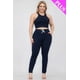 thumbnail image 1 of Conjunto De Top Corto Elástico De Tirantes Lisos Y Pantalón Fruncido Largo Azul Marino (talla Grande Para Mujer), 1 of 2
