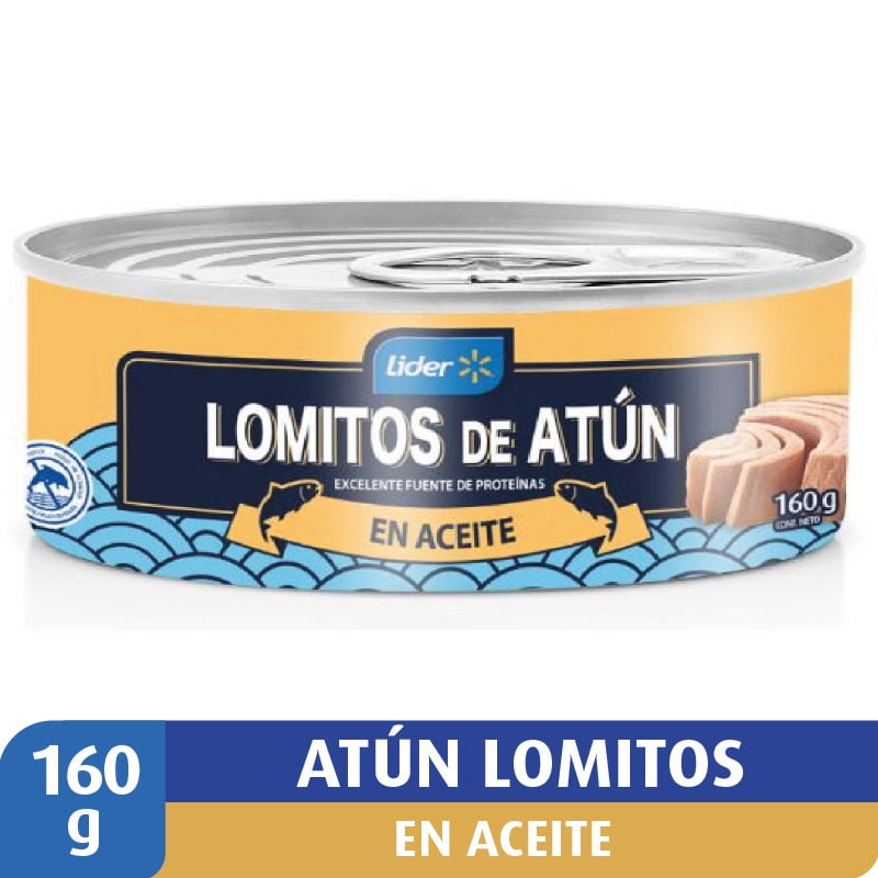 Atún Lomitos Aceite Lata Drenado 104 g - Neto 160 g Lider