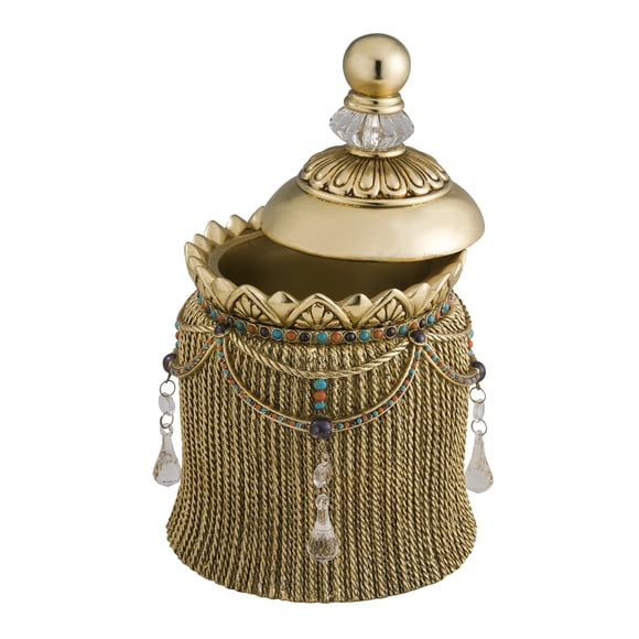 Caja decorativa OK Lighting Auric Twists pintada a mano en dorado