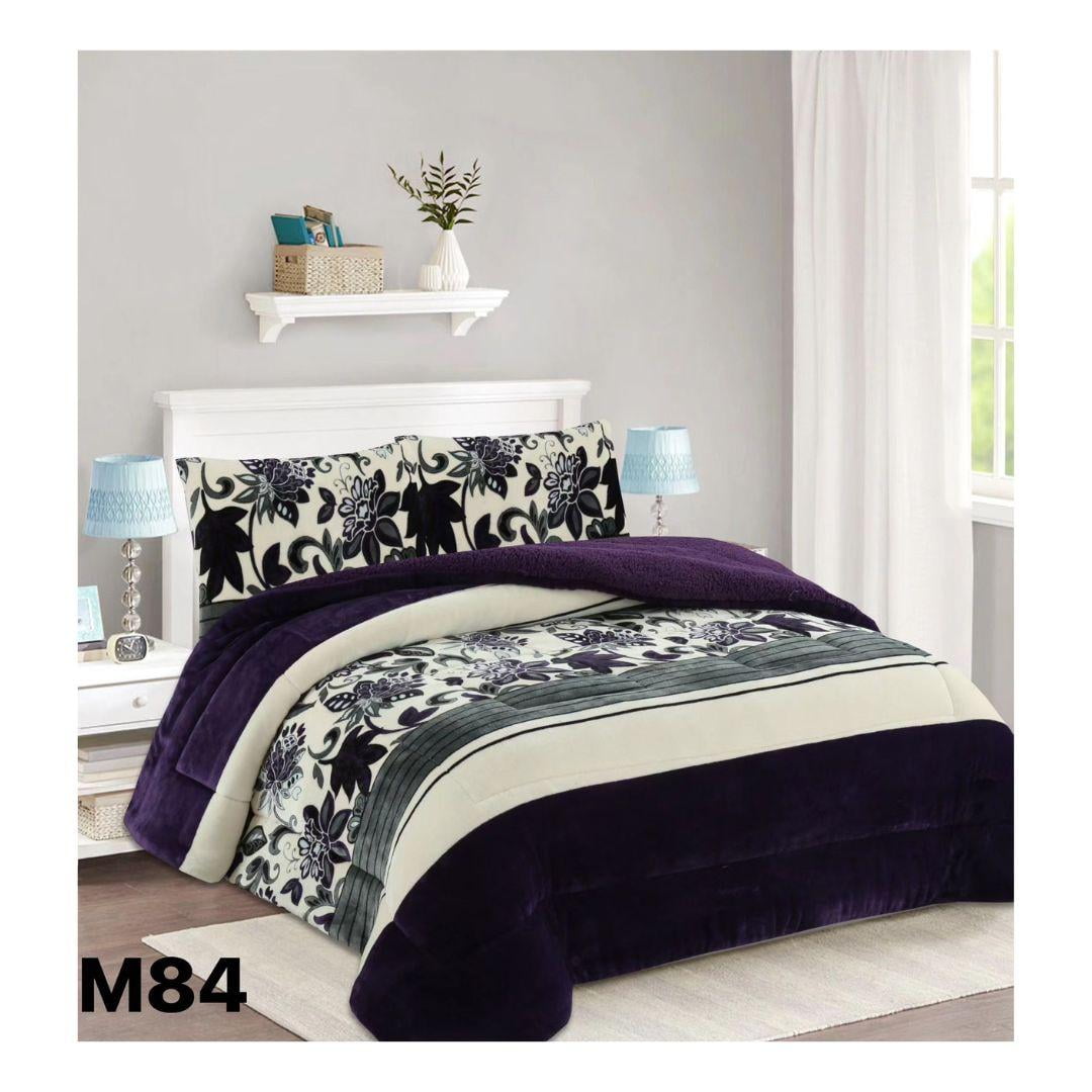 Genérico - Cobertor Chiporro 2 Plazas - Morado Flores M84