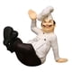 thumbnail image 2 of 1x Resina Chef Estatuilla Estatua Adornos Bar Restaurante Cocina Café Decoración 15.5x25x21cm, 2 of 5