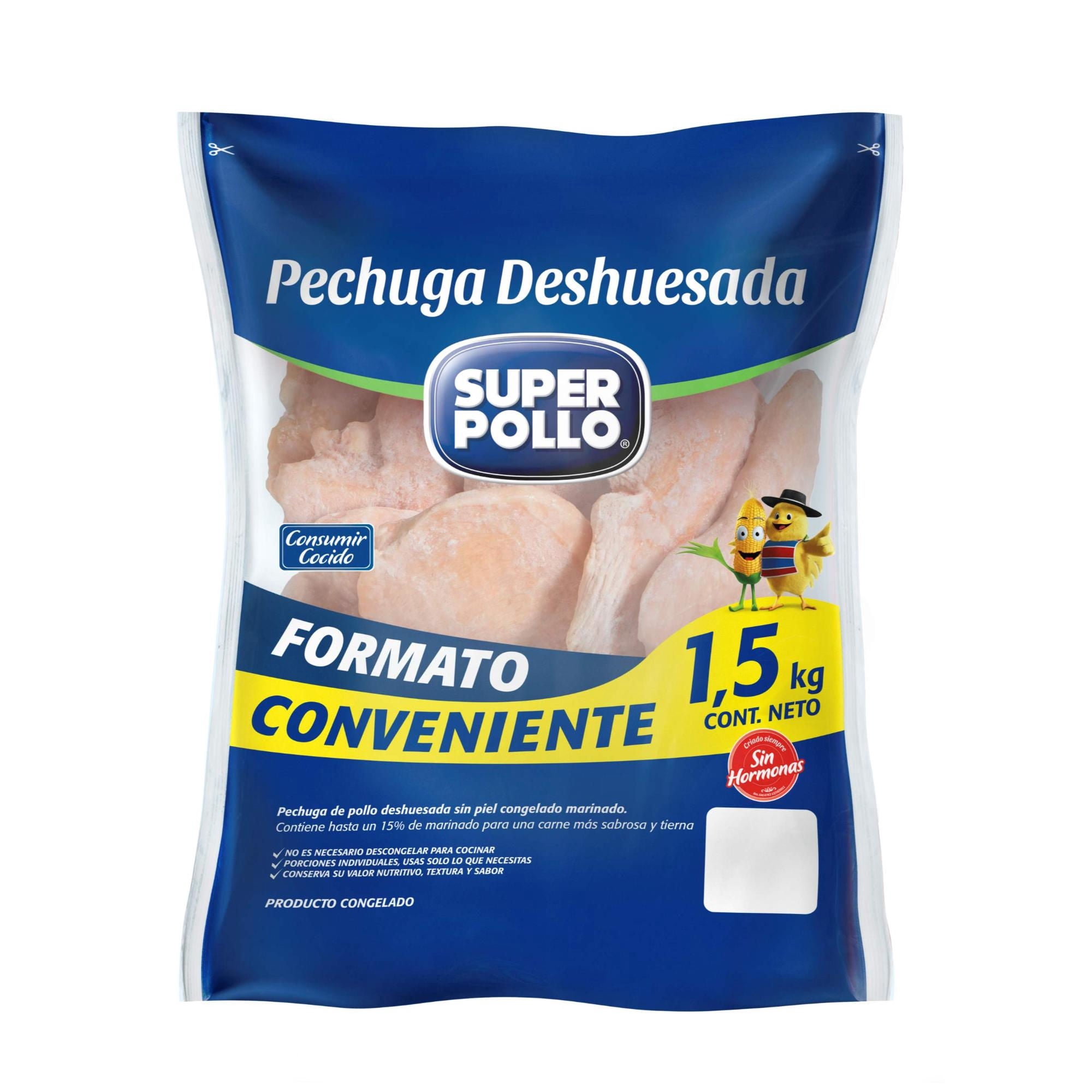 Pollo Pechuga Deshuesada Congelada 1.5 kg Super pollo