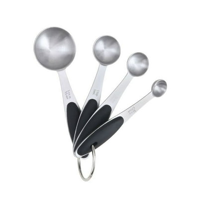 Set De Cuchara Medidoras 4 Piezas Ss - Tpr Plateado - Negro  Mainstays