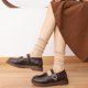 thumbnail image 3 of Xiao Hua Calcetines Cortos de Encaje con Borde de Hoja de Loto Lindos, Calcetines Náuticos de Punto de Algodón Delgado Neutro, Calcetines Acanalados Apilados con Borde de Hoja de Loto, 3 Pares, Caqui, 3 of 4