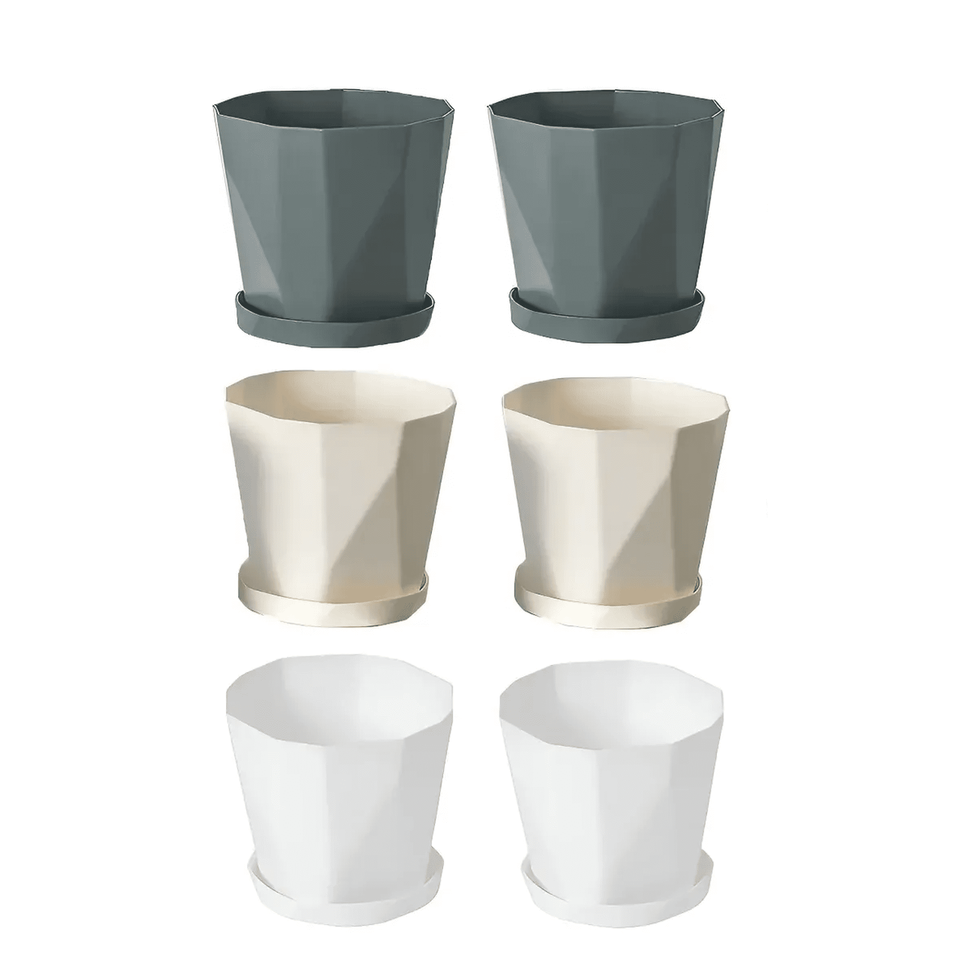6 Pcs Moldes De Macetas Belug De Plastico Con Jardinera Colores