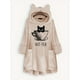 thumbnail image 2 of Cat Print Big Pocket Hoodie, Casual Long Sleeve Fleece Hoodies Sweatshirt, Women's Clothing, 2 of 3