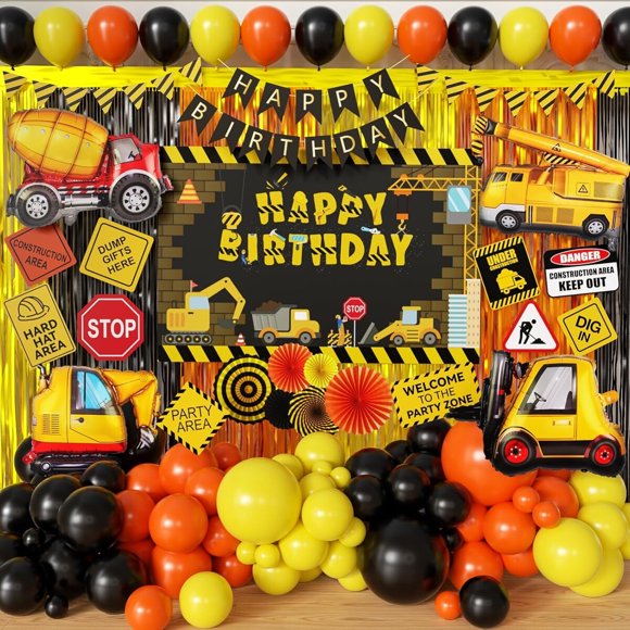 Set de decoración para fiesta de construcción FIGEPO con globos y banner