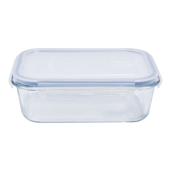 Contenedor 1040ML Vidrio Rectangular 1 Pieza Transparente, 1 Un