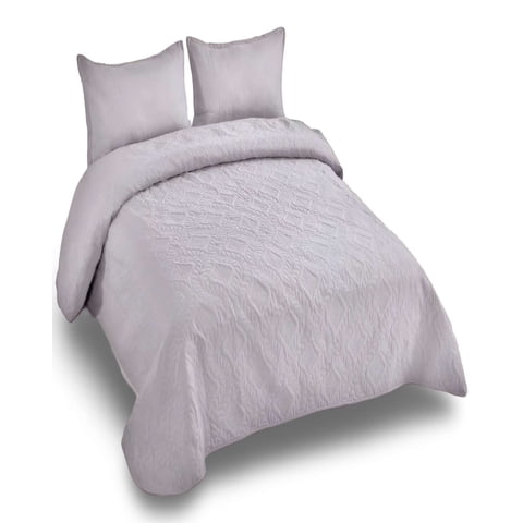 Alonso - Cubrecama Quilt De Verano Super Elegante 2 Plazas 230X250 Cm Color Gris