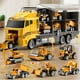 thumbnail image 1 of Juego de juguetes TEMI para camiones de construcción con tapete de juego para niños de más de 3 años, 1 of 3