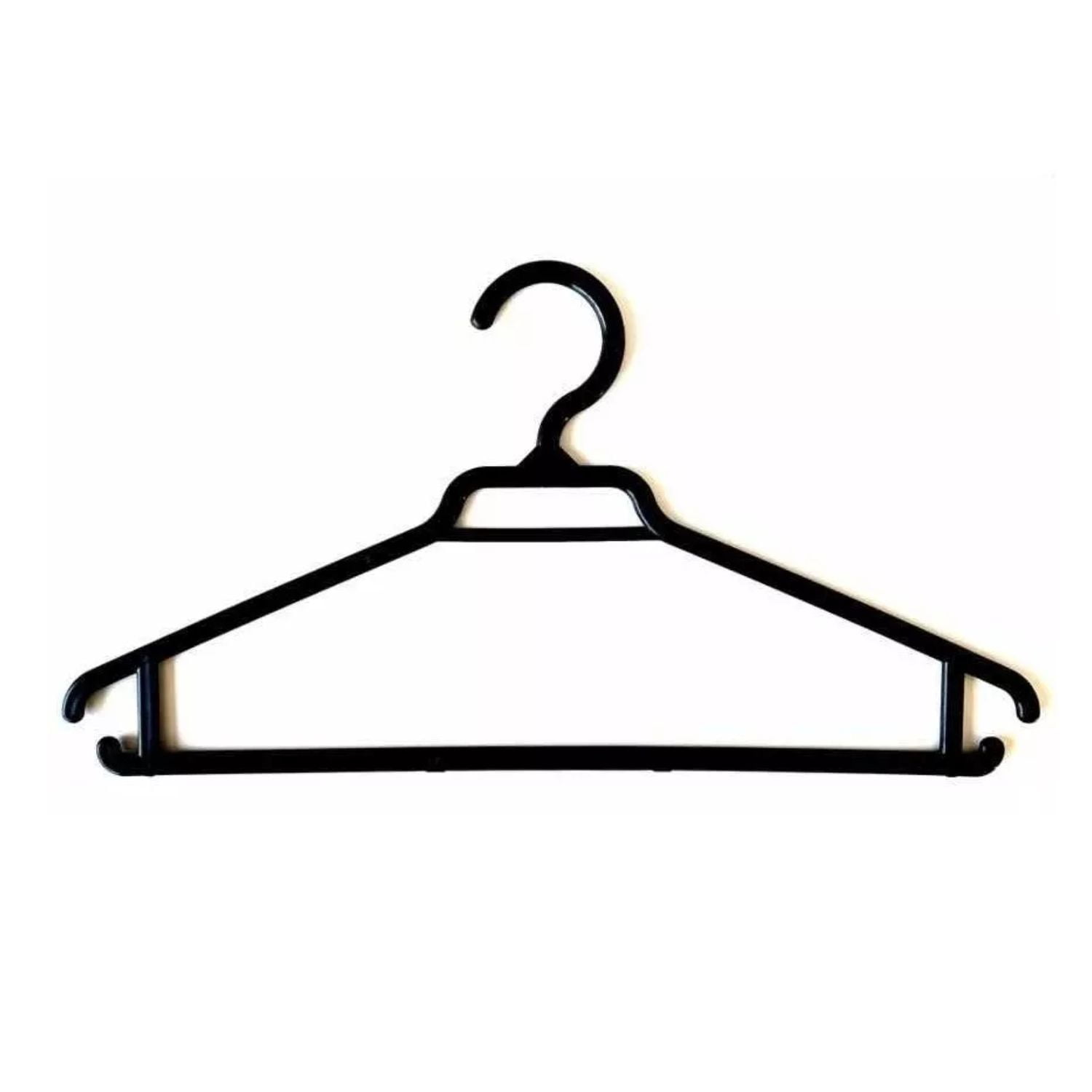 Importclick - Pack 50 Colgadores Ganchos Ropa Plástico Negro