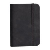 Magideal - Cuaderno De Bolsillo Con Forro, Libreta De Notas Forrada De 11Cm X 7,5 Cm Con Correa Elástica, Diario De Cuero Pu, Pequeño Bloc De Notas Diario Para D Negro