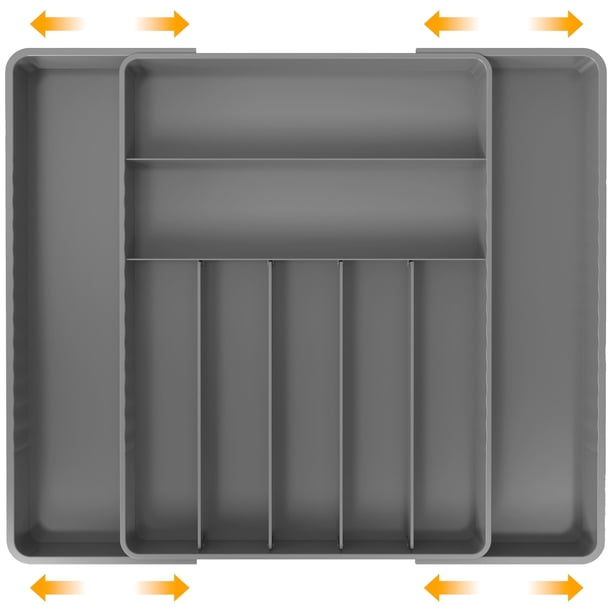 Organizador de cubiertos para cajones de cocina, artículos para el hogar sencillos, gris