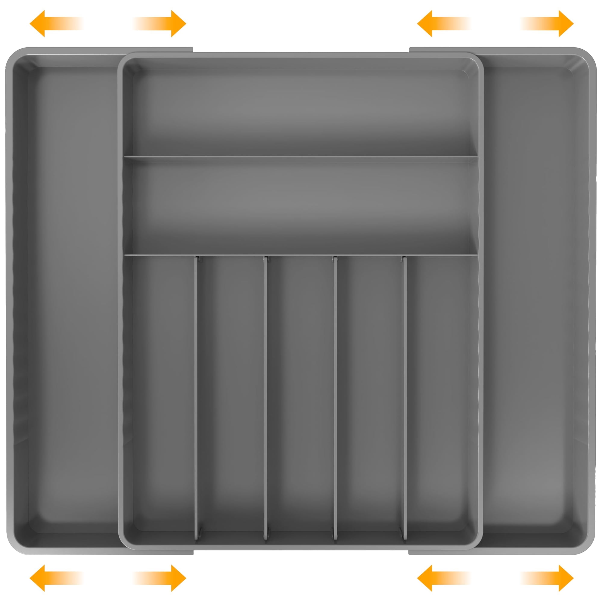 Simple Houseware - Organizador De Cubiertos Para Cajones De Cocina, Artículos Para El Hogar Sencillos, Gris