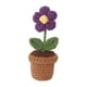 thumbnail image 2 of Mini Maceta Rústica Con Flores Tejidas A Mano, Estante Para Regalo De Cumpleaños Y Día De San Valentín, Hojaldre Morado, 2 of 3