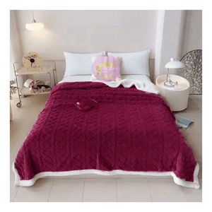 Genérico - Frazada Manta Polar Con Sherpa Térmica 2 Plazas Con Relieve Y Colores Variados