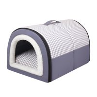 Magideal - Casa Para Perros Pequeños, Cama Para Gatos, Caseta Extraíble Cálida Para Gatos, Perros Pequeños, 2 En 1, Casas Para Cachorros, Cama Suave Para Dormir Gris M